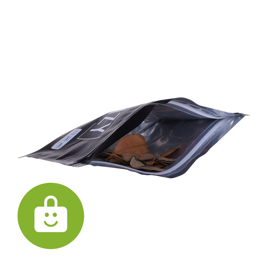 Matte Black Biodegradable Materials Stand Up Double Zipper Child Resistant Mylar Bag