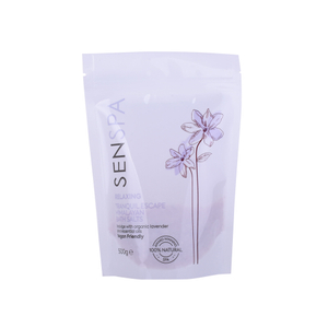 OEM Rose Bath Salt Standing Pouch Bag Custom Printed White Food Packaging Bag Reseal Zipper Flexible Doypack