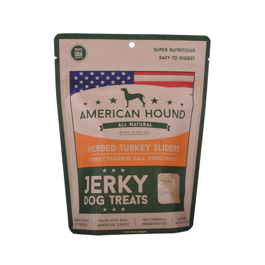 Flexible Custom Bottom Gusseted Sustainable Recyclable Dog Food Packaging with Ziplock