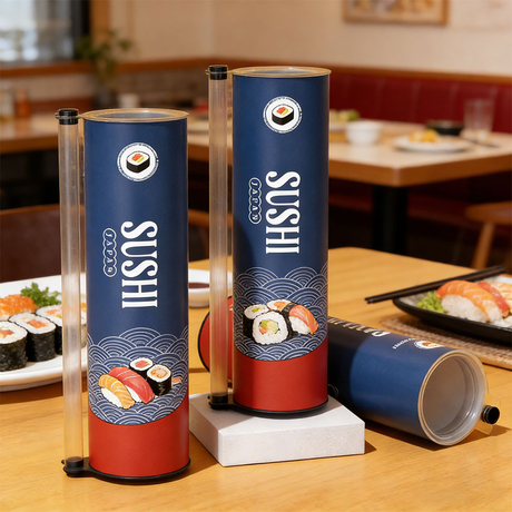 Push-Pop-Zylinder, biologisch abbaubarer Sushi-Beh&auml;lter im Gro&szlig;handel
