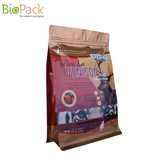 Good Quality Customized Printing Recyclable Side Gusset Pouch for Pet Food Packaging with Pocket Zipper