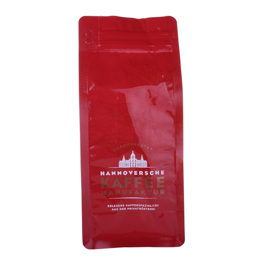 Plastic Food Grade Packaging Glossy Coffee Flat Bottom Pouch With Front Zipper Custom Printed Flexible Bag Supplier