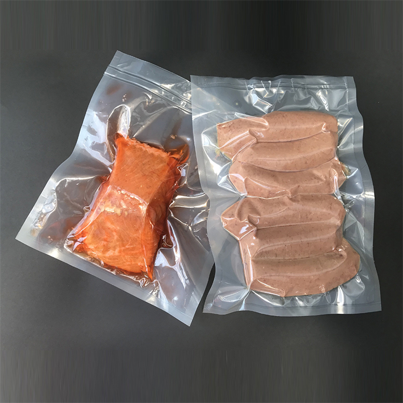 Compostable Biodegradable Vacuum Seal Storage Lay Flat Pork Seafood Bags with Tear Notch