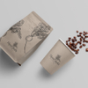 Sacchetti di caff&egrave; neri opachi sostenibili con fondo laminato con valvola