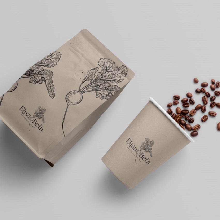 Sacchetti di caff&egrave; neri opachi sostenibili con fondo laminato con valvola