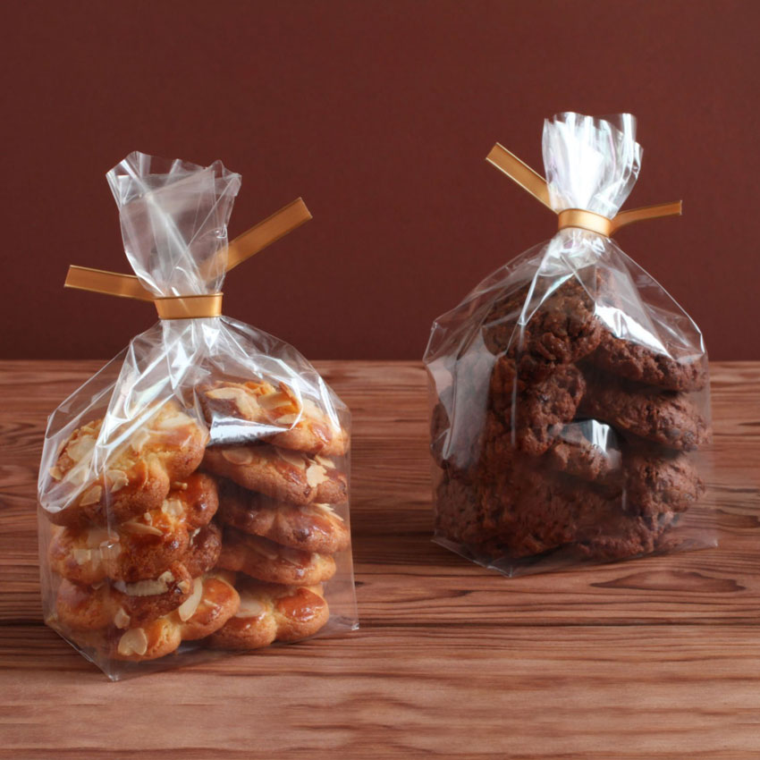 Twist-ties Gjenlukkbare sm&aring; klare biologisk nedbrytbare varmeforseglede plastkakeposer