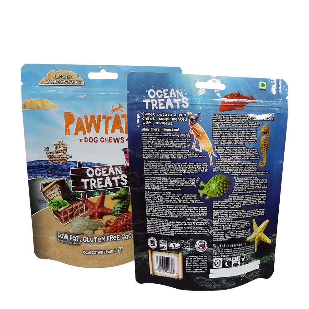 Compostable Ziplock Bag for Dog Treats Pet Food from China manufacturer