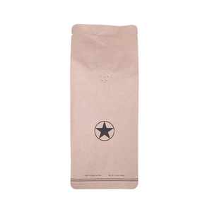 Matt Coating Custom Heat Seal Easy To Compost Zipper Box Bottom Coffee Bags