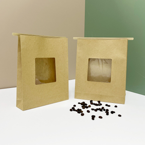 Gro&szlig;handel recycelbare nat&uuml;rliche braune Kraft-Sos-Beutel mit Fenster f&uuml;r die B&auml;ckerei