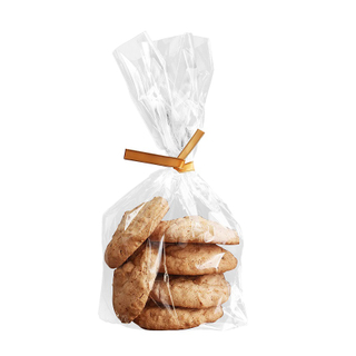 Homw Compostable Clear Cello Christmas Bakery Cookie Bags with Twist Ties