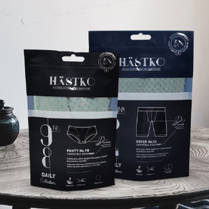 Tas Pakaian Dalam Plastik Biodegradable Hitam Buram yang Dapat Ditutup Kembali dengan Jendela