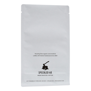 Fully Custom Compostable Plastic 12oz Flat Bottom Coffee Bean Pouch White Kraft Paper Bag Supplier China