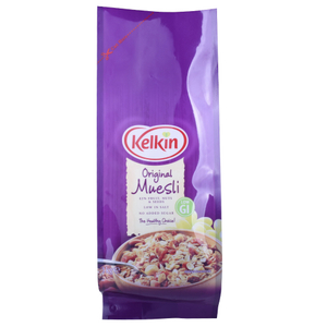 Custom Self Sealing Transparent Side Gusset Pouch Granola Packaging Food Grade Plastic Recycled Bag
