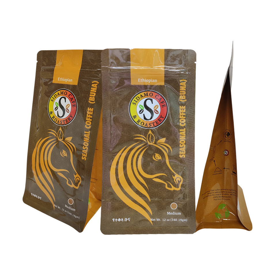 MST Compostable Flat Bottom Pouch for Coffee Bean