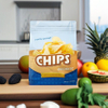 Saco de papel personalizado seguro para alimentos com chips de tortilha marrom SOS com janela em formato