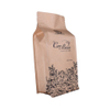 Bottom Food Grade Compostable Kraft Packaging Coffee Bean Paper Bag Custom Standing Zipper Pouch