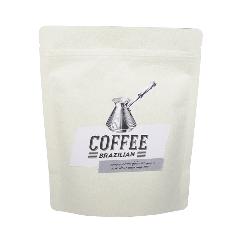 Heat Resealable Logo Design Kraft Paper Coffee Roaster Beans Packaging Alu Foil Stand Up Pouch With Valve