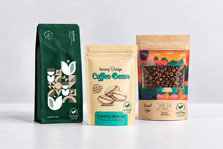 Kompostierbarer und biologisch abbaubarer Kaffeebeutel