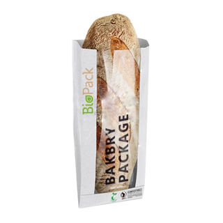 Compostable Bio Plastic Bread Packaging Bag with Clear Window