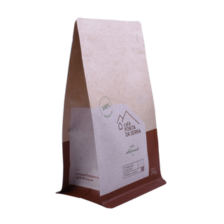 Custom Printed PLA Kraft Paper Bags Coffee Packaging Block Pouches