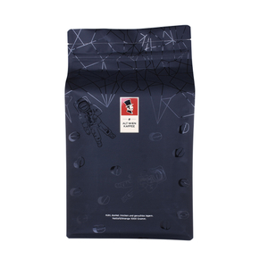 Eco Friendly Compostable Printing Flat Bottom Coffee Beans Bag With Zipper