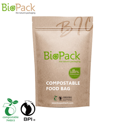 100% Compostable Biodegradable Packaging Standing Up Pouch Bag Company China