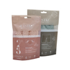 Design di imballaggi tessili per abiti in amido di mais certificato Finestra trasparente biodegradabile personalizzata con borsa per calzini Doypack con foro per appendere