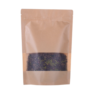 Compostable Stand Up Zipper Pouch Bags with Rectangular Window