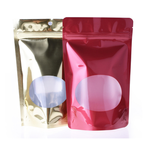 Open Top Mylar Foil Packing Bag Smooth Surface Aluminum Foil Vacuum Sealing Package Bag With Window