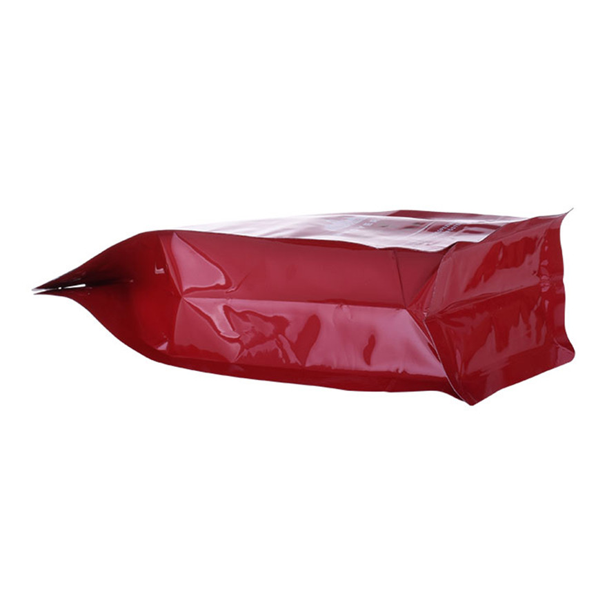 Plastic Food Grade Packaging Glossy Coffee Flat Bottom Pouch With Front Zipper Custom Printed Flexible Bag Supplier