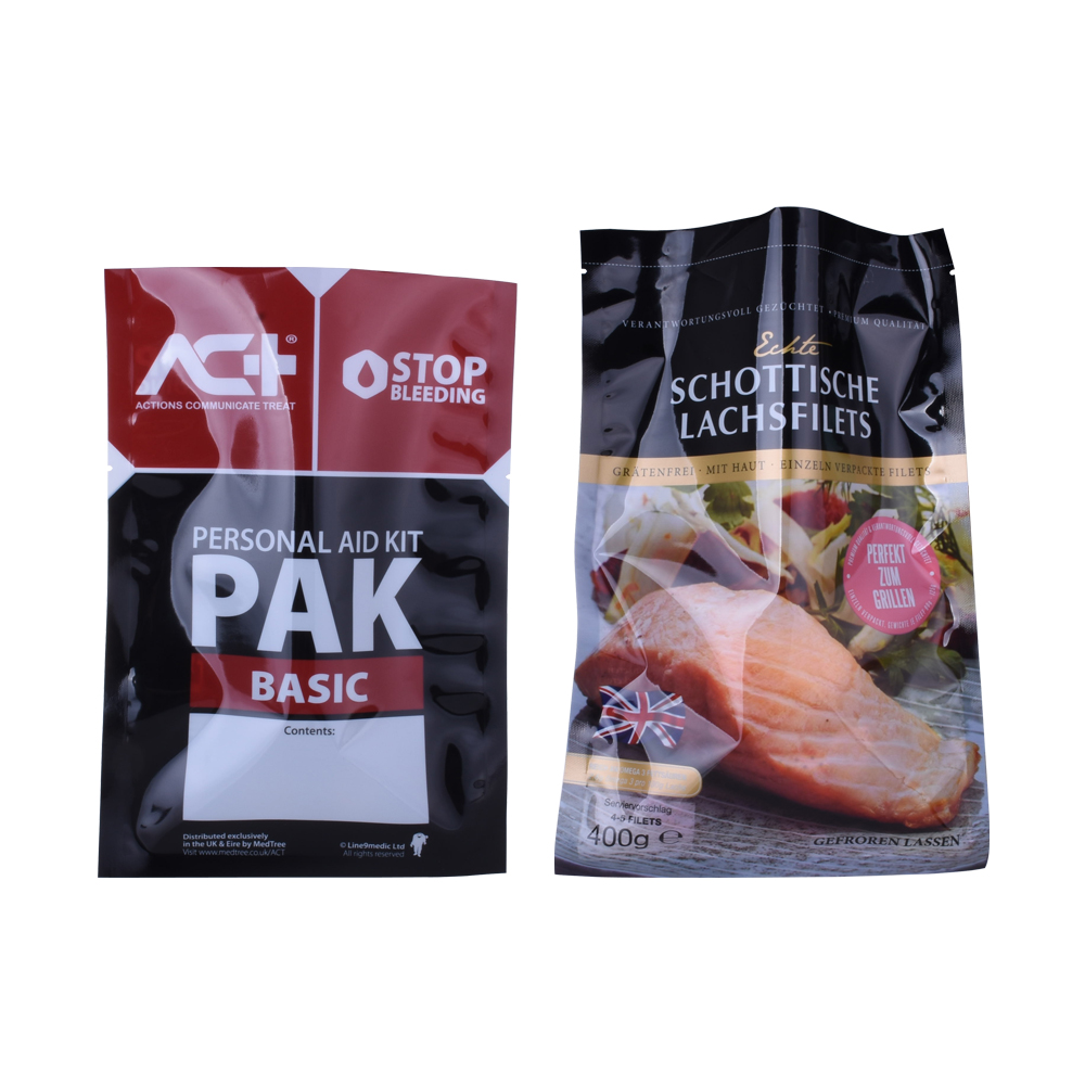 Frozen Food Packaging Three Side Seal Food Grade Flat Bag Printed Nylon