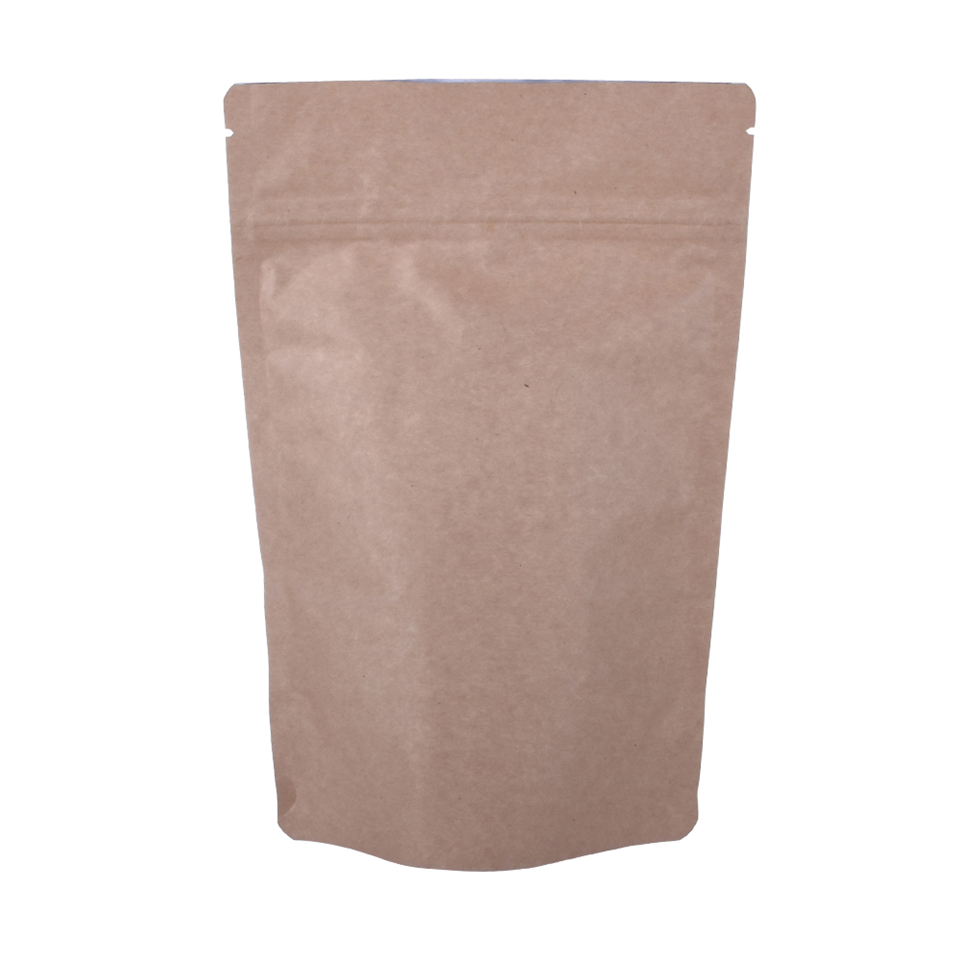 Doypack Ziplock Brown White Kraft Craft Paper Stand Up Pouch for Nut ...