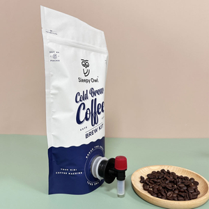 Kopi Kemasan Kantong Cerat Stand Up Aluminium Foil Zip Atas yang Dapat Ditutup Kembali