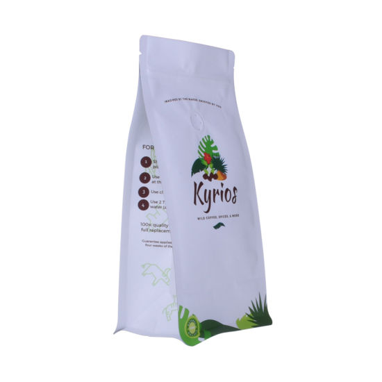 Craft Paper Printed Compostable Zipper Lock Packaging Biodegradable Coffee Bag