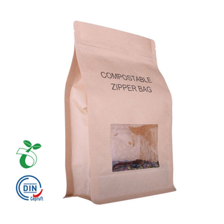 250g Kraft Paper Laminated PLA Biodegradable Food Packaging Compostable Eco Coffee Bag